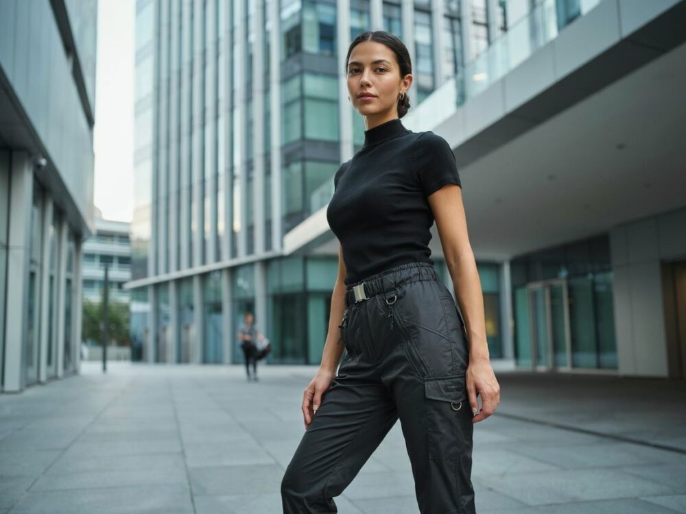 detail zamków i pasków w techwear