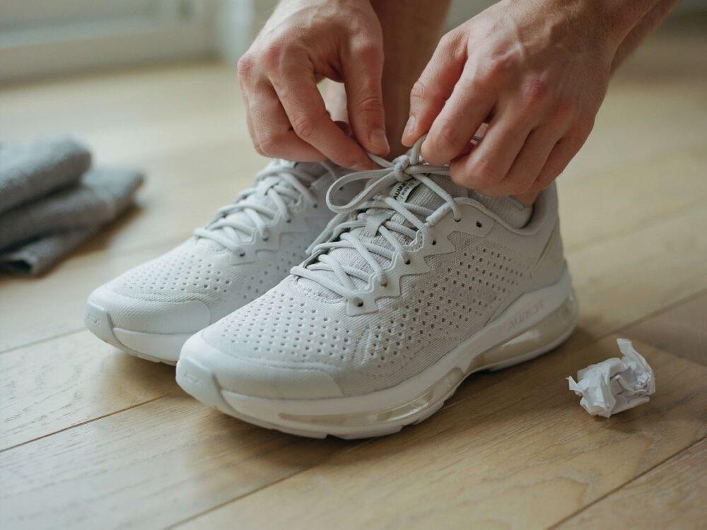 detal sznurowania obuwia sportowego