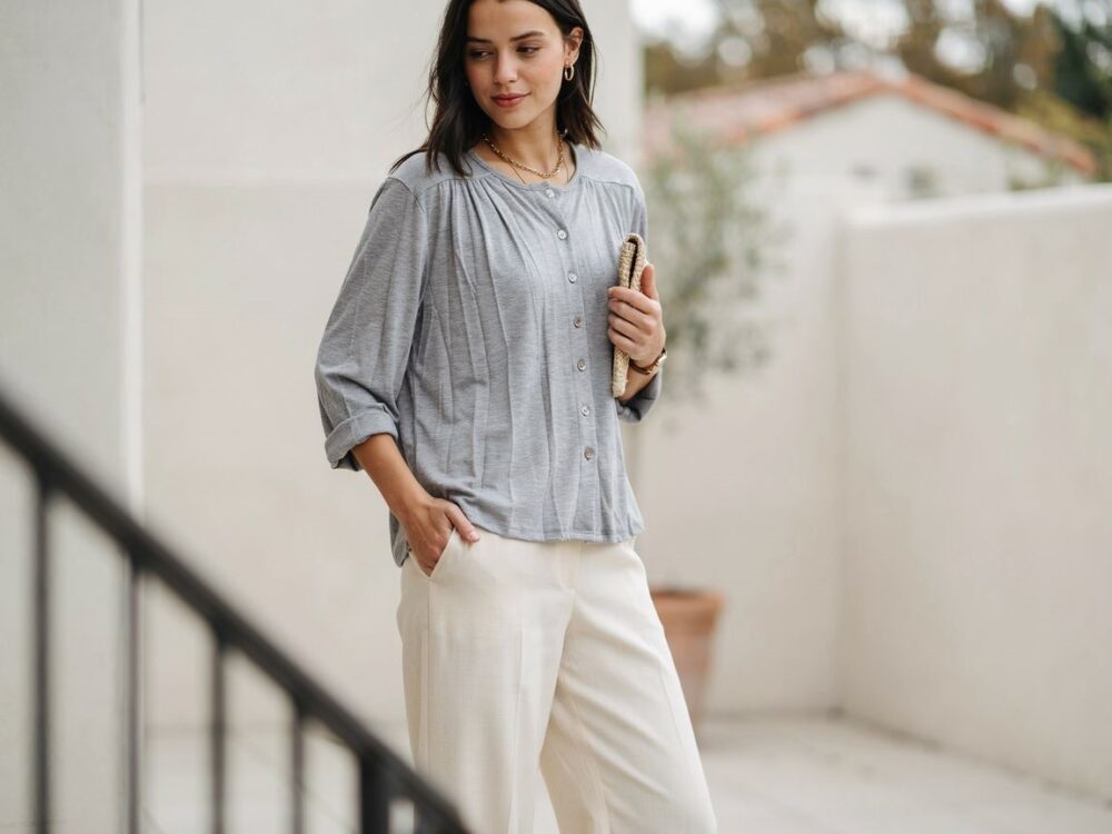 szara bluzka casual